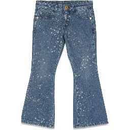 glitter print jeans