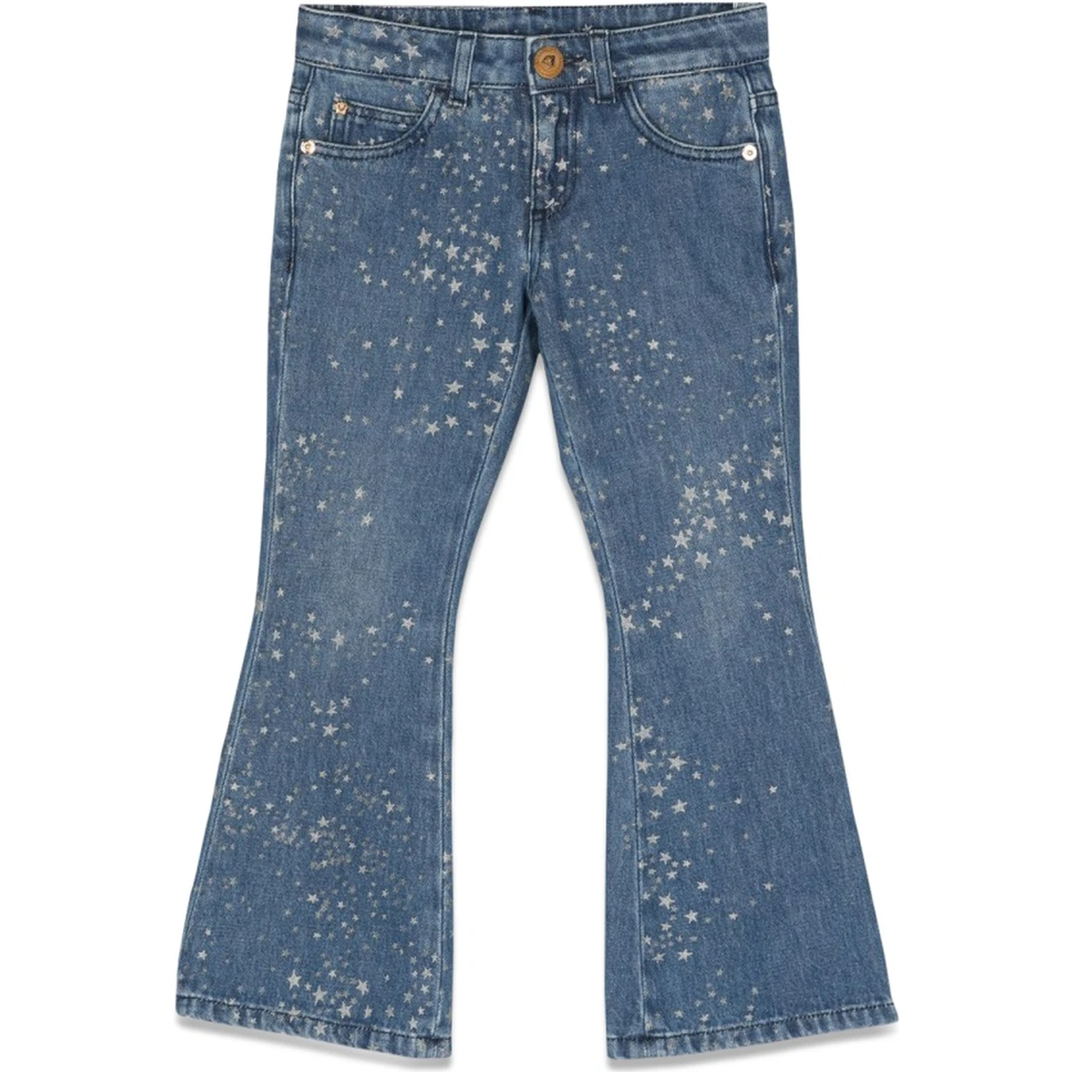 glitter print jeans