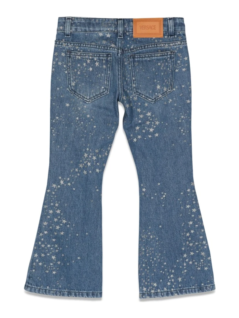 glitter print jeans