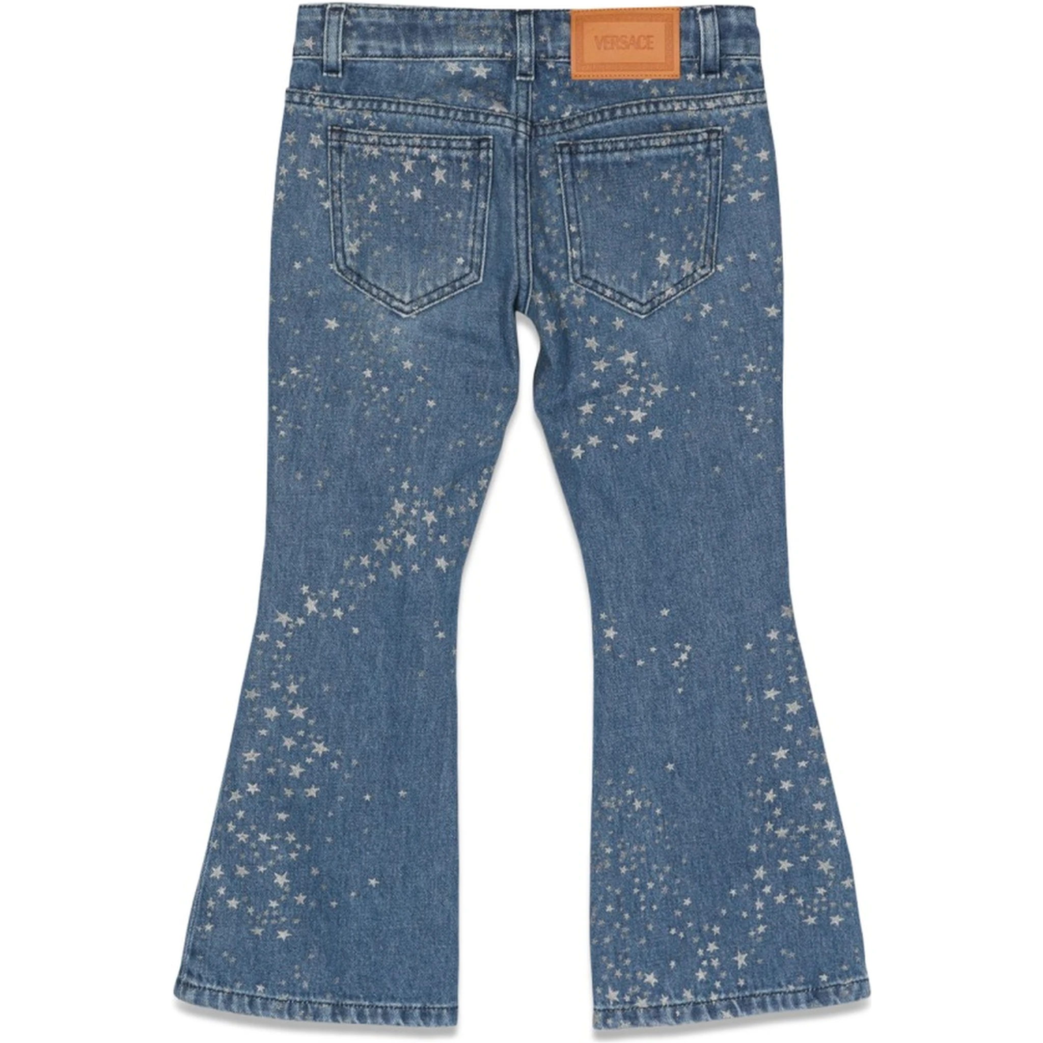 glitter print jeans