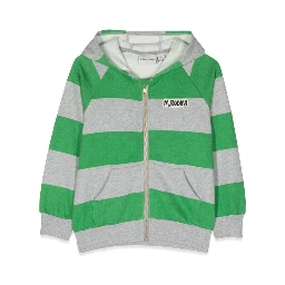 stripe zipper hoodie