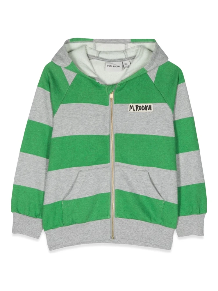 stripe zipper hoodie