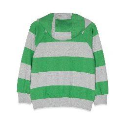 stripe zipper hoodie