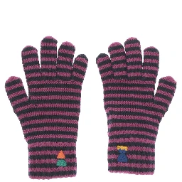 funny friens striped knitted gloves