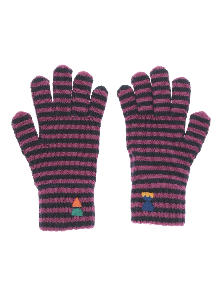 funny friens striped knitted gloves