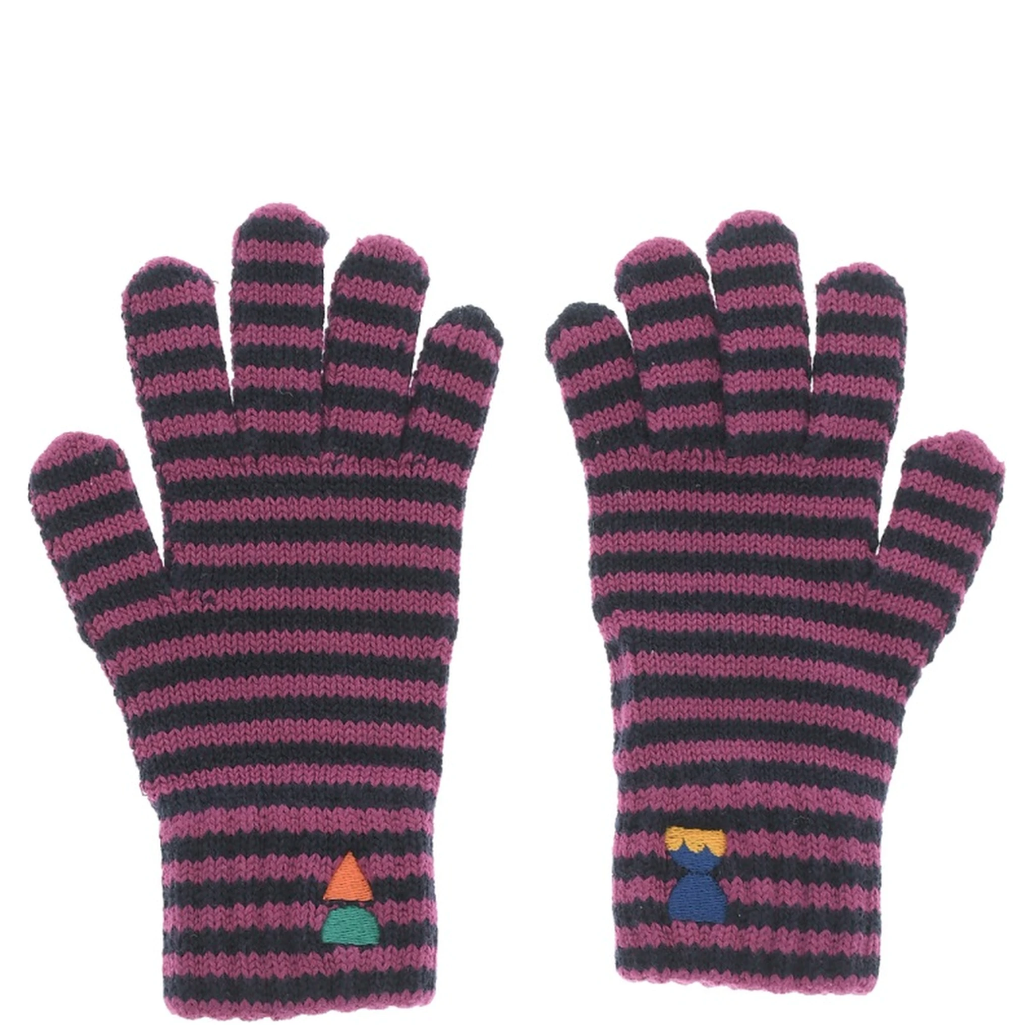 funny friens striped knitted gloves