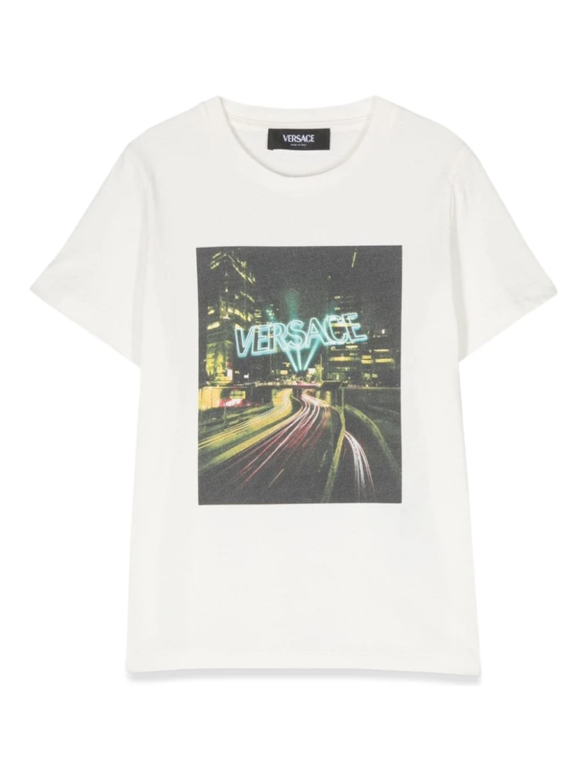 versace blinding lights print jersey t-shirt