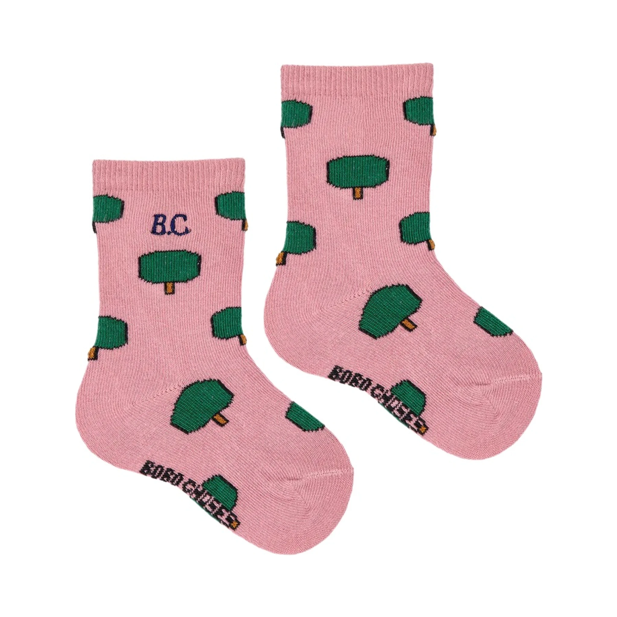 green tree all over long socks