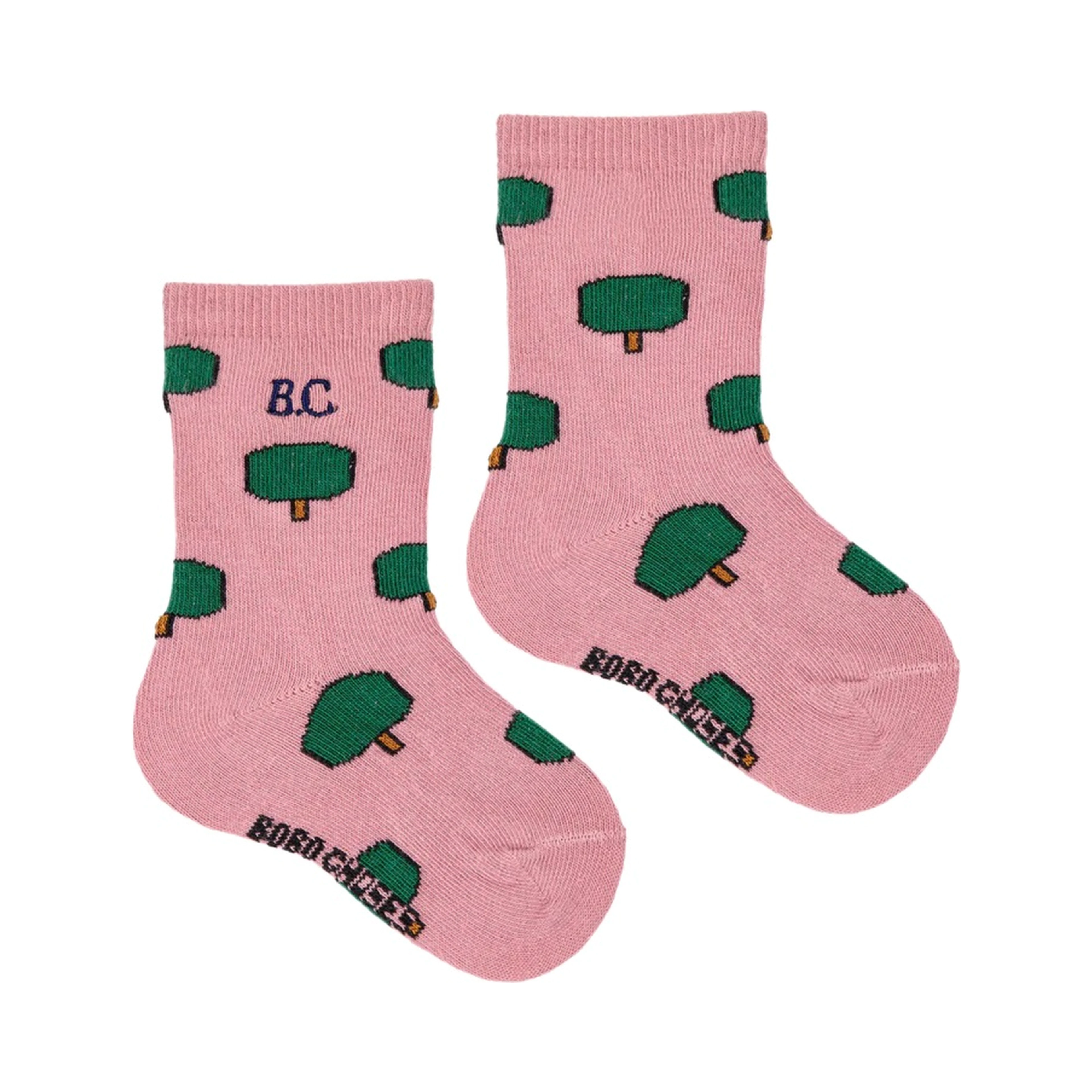 green tree all over long socks