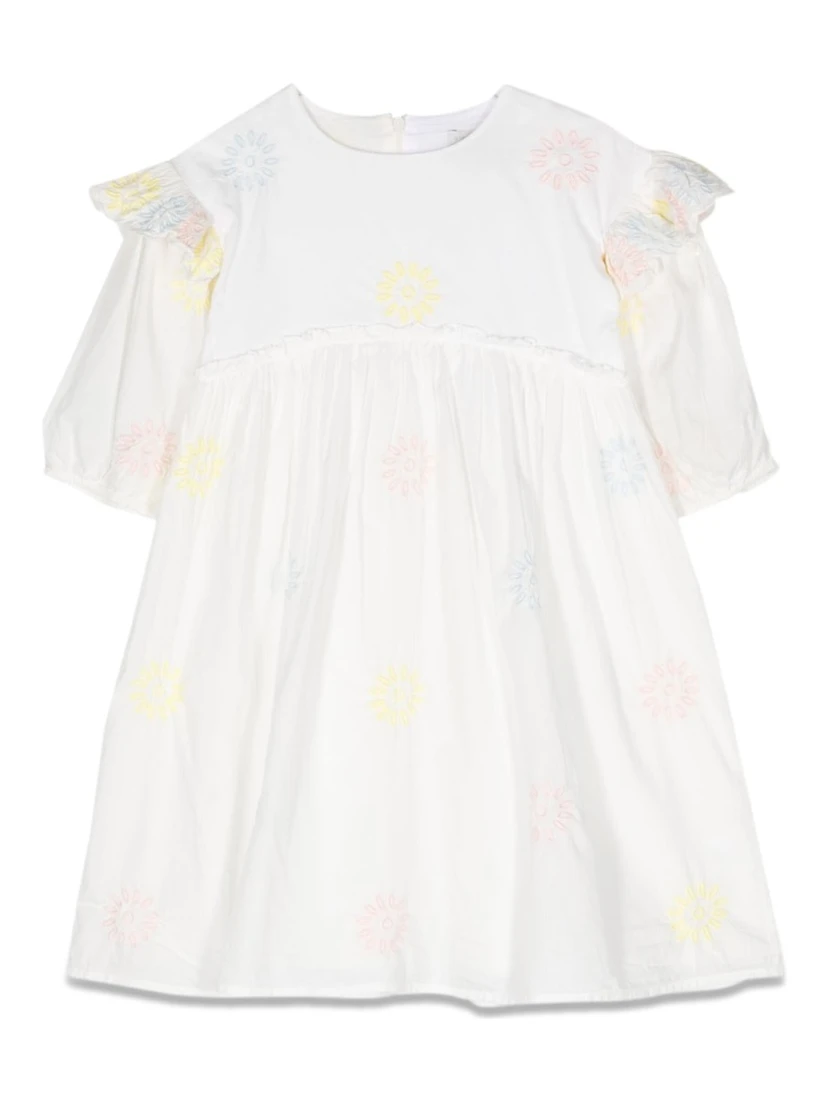 3/4 sleeve embroidered dress