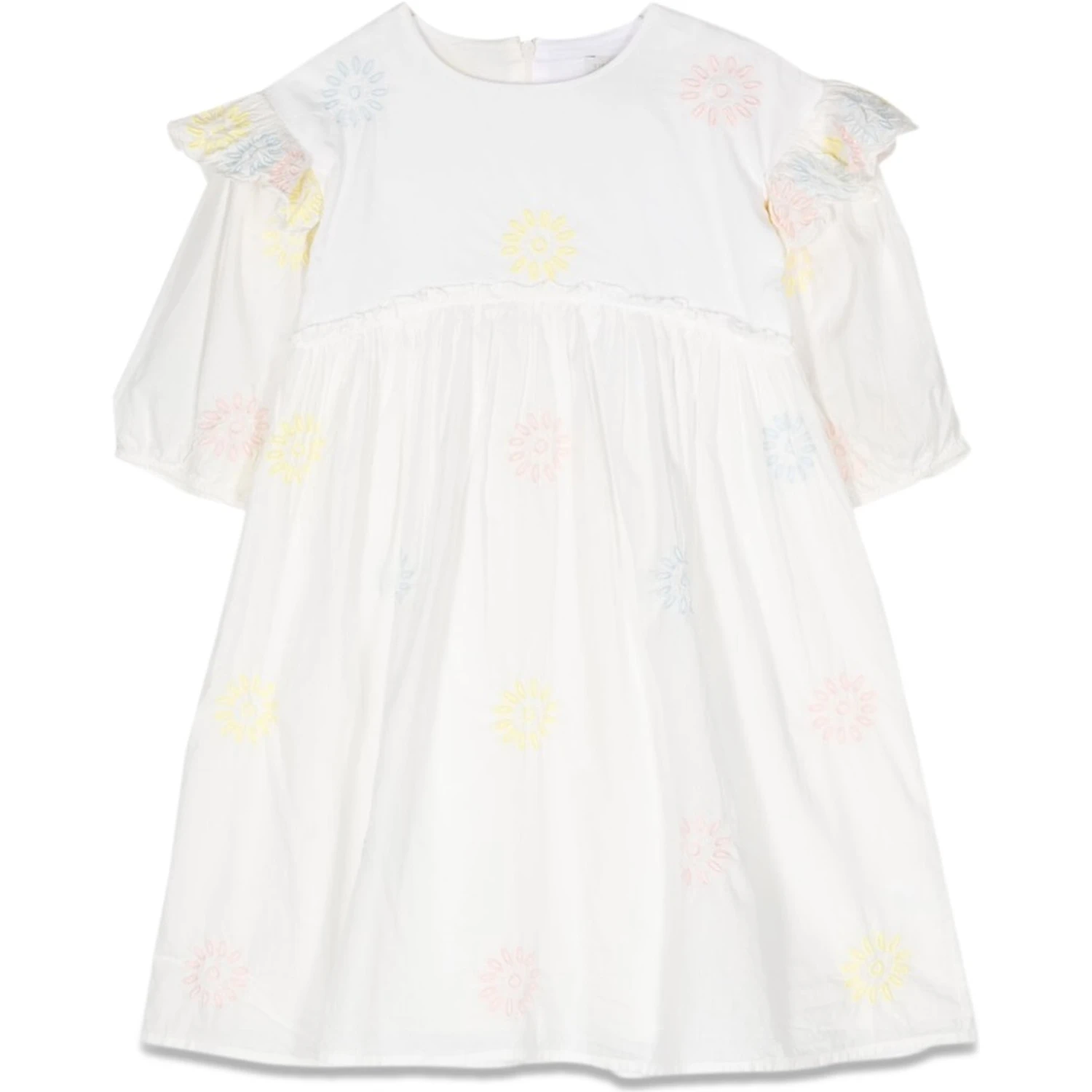 3/4 sleeve embroidered dress