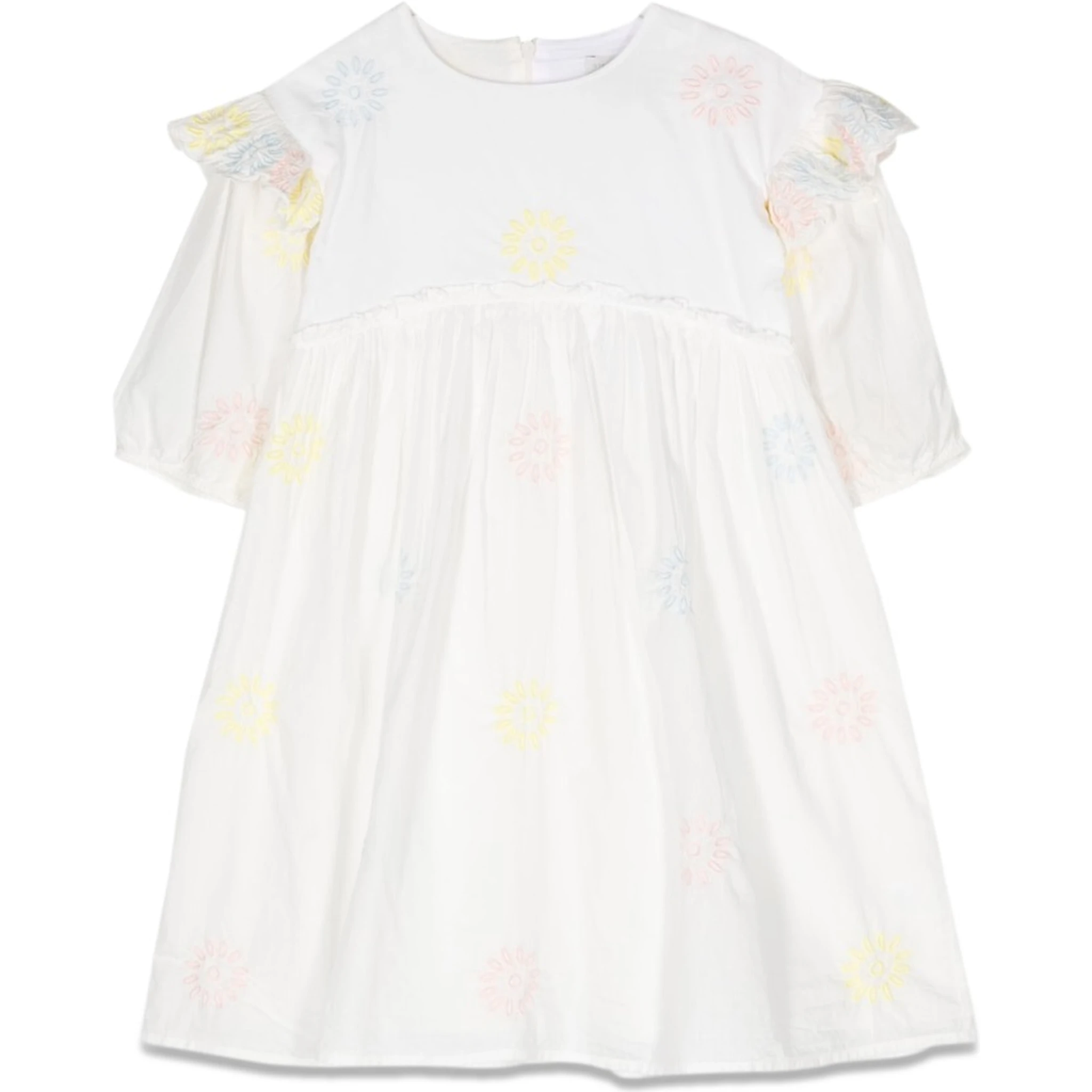 3/4 sleeve embroidered dress