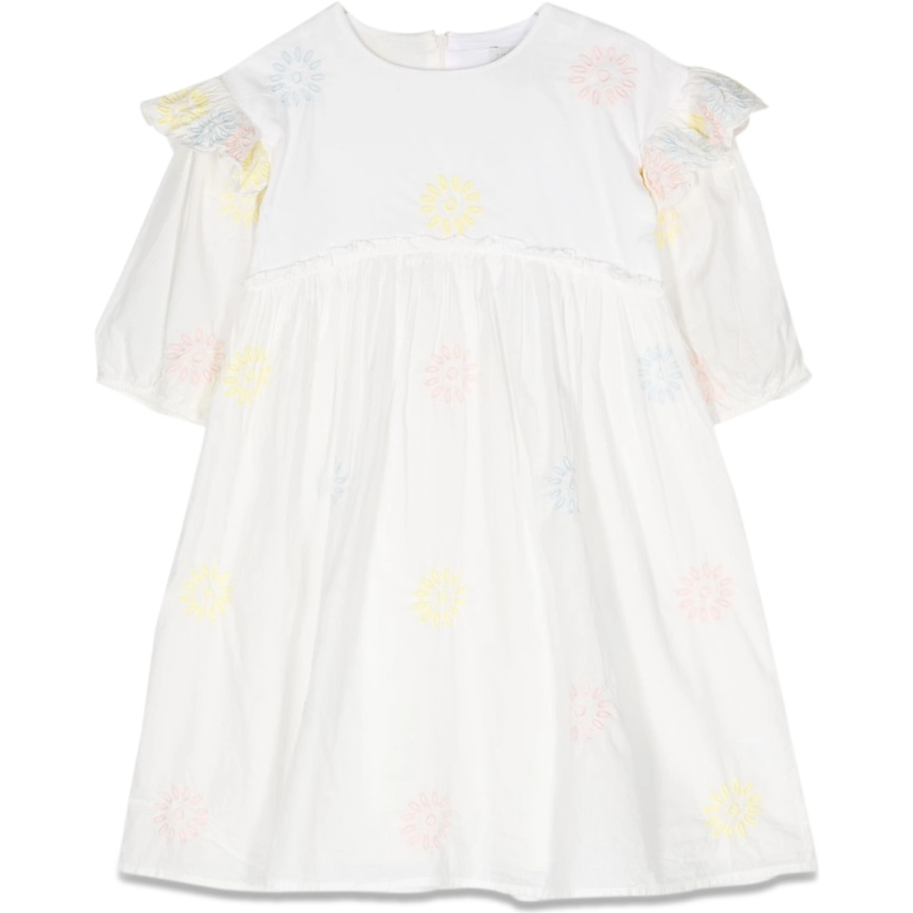 3/4 sleeve embroidered dress