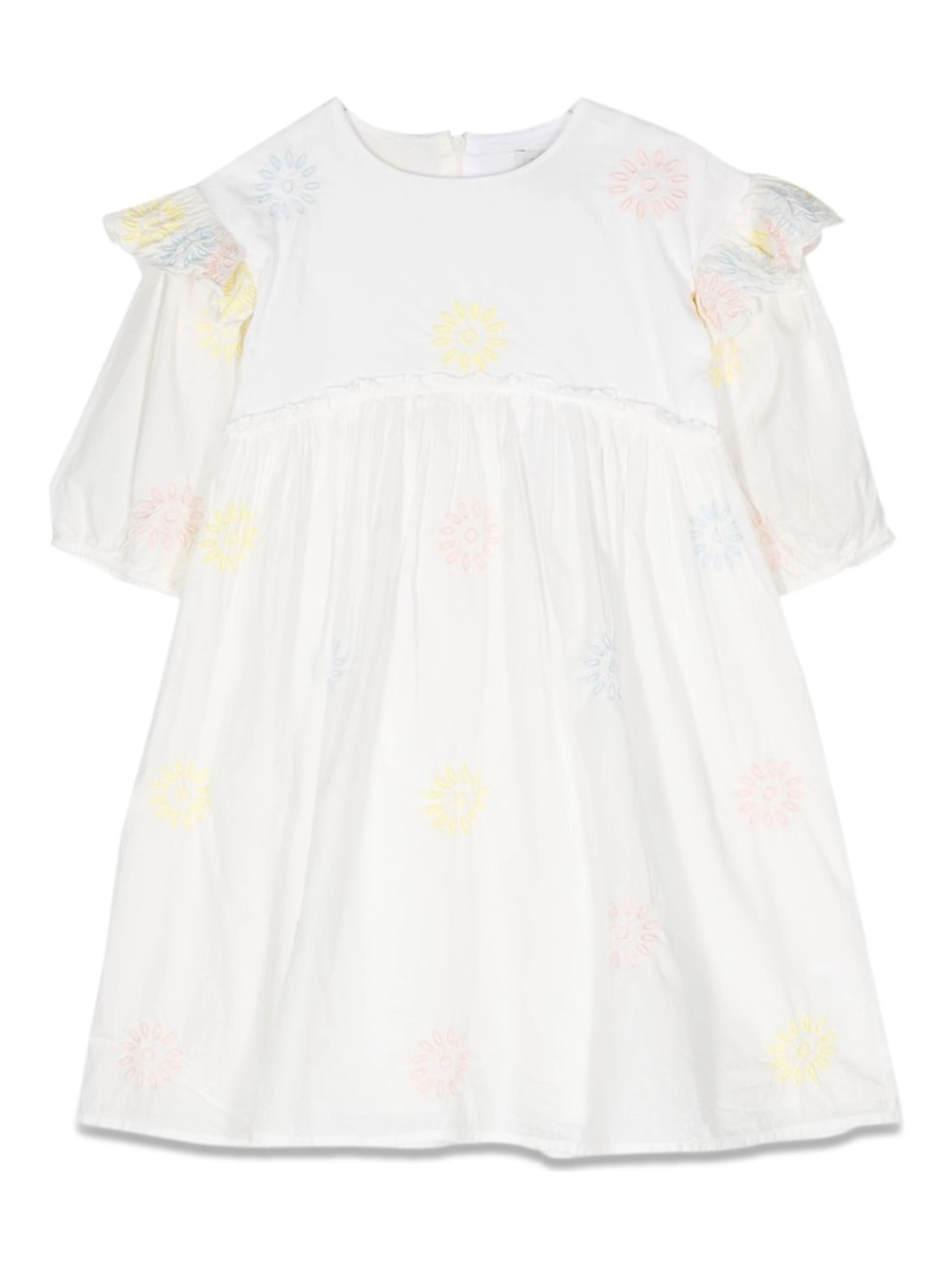 3/4 sleeve embroidered dress