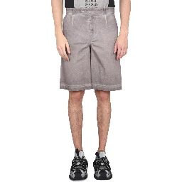 BERMUDA SHORTS WITH LOGO PLAQUE
