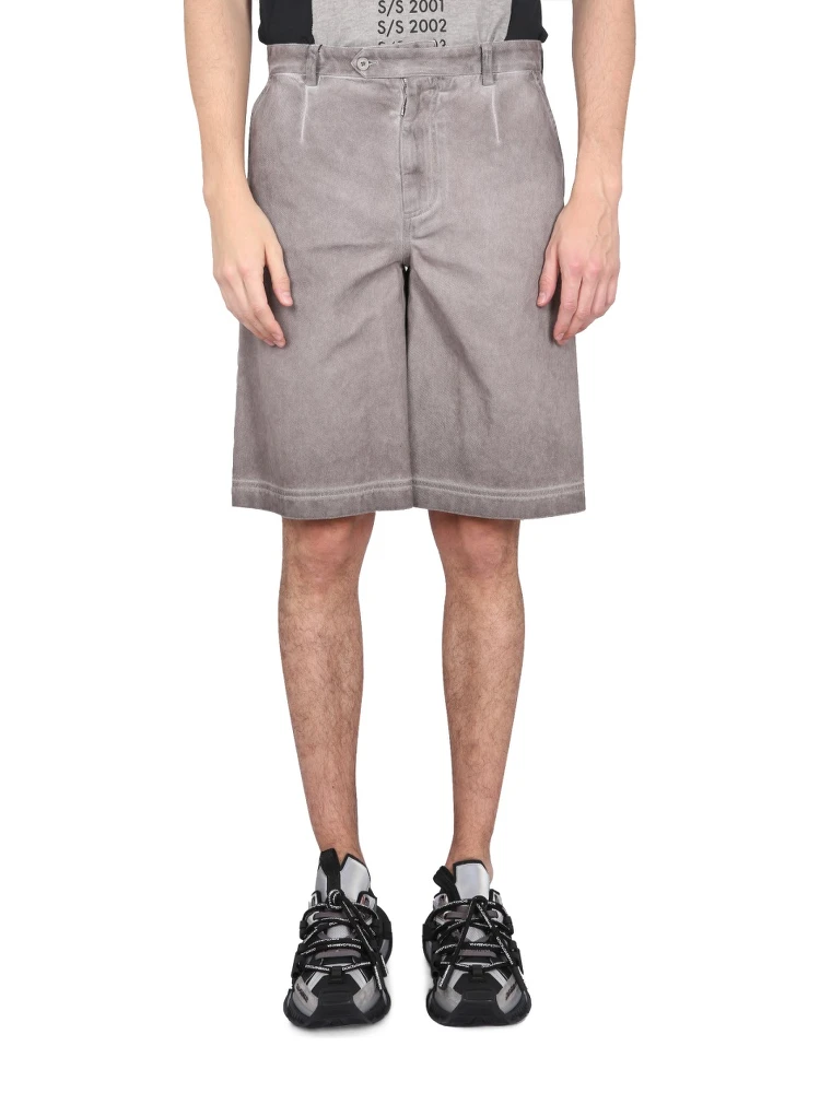 BERMUDA SHORTS WITH LOGO PLAQUE