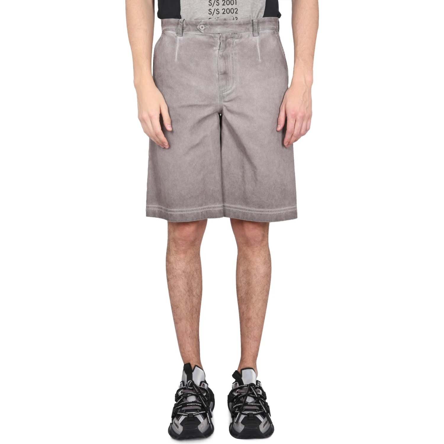 BERMUDA SHORTS WITH LOGO PLAQUE