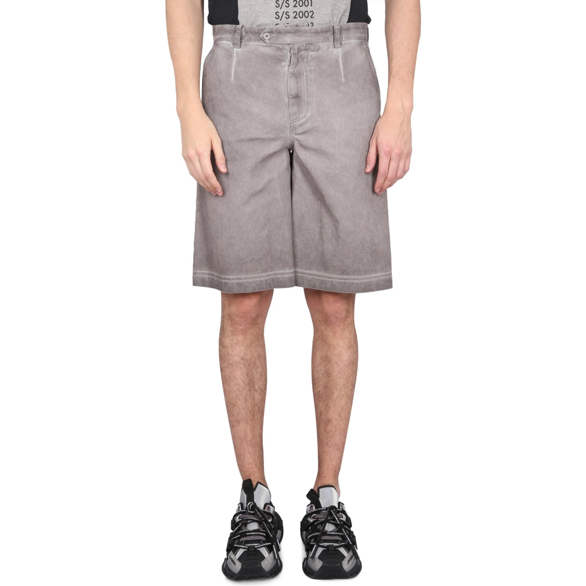 BERMUDA SHORTS WITH LOGO PLAQUE