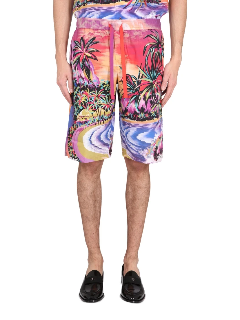 BERMUDA SHORTS WITH HAWAII PRINT