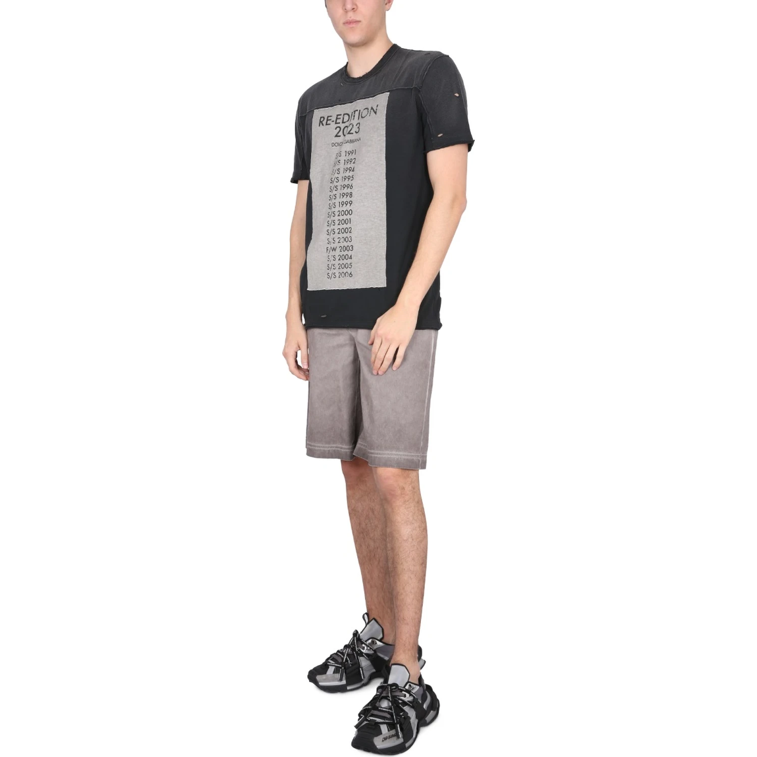 BERMUDA SHORTS WITH LOGO PLAQUE