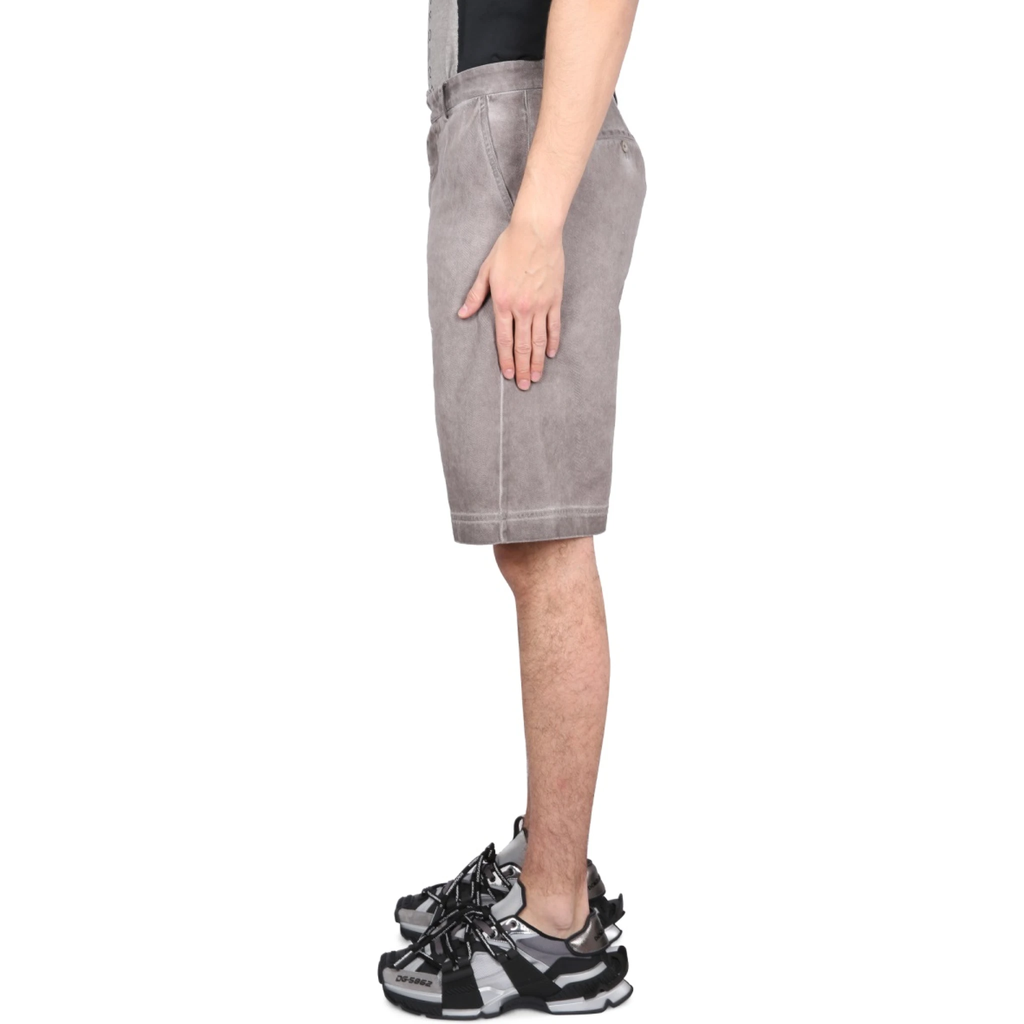 BERMUDA SHORTS WITH LOGO PLAQUE