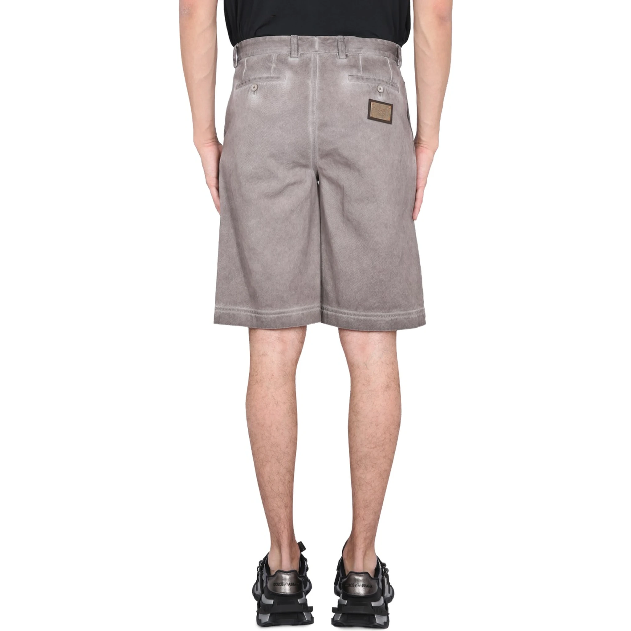 BERMUDA SHORTS WITH LOGO PLAQUE