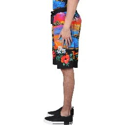 BERMUDA SHORTS WITH SUNSET PRINT