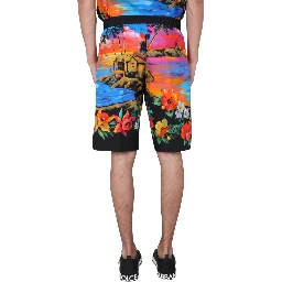 BERMUDA SHORTS WITH SUNSET PRINT