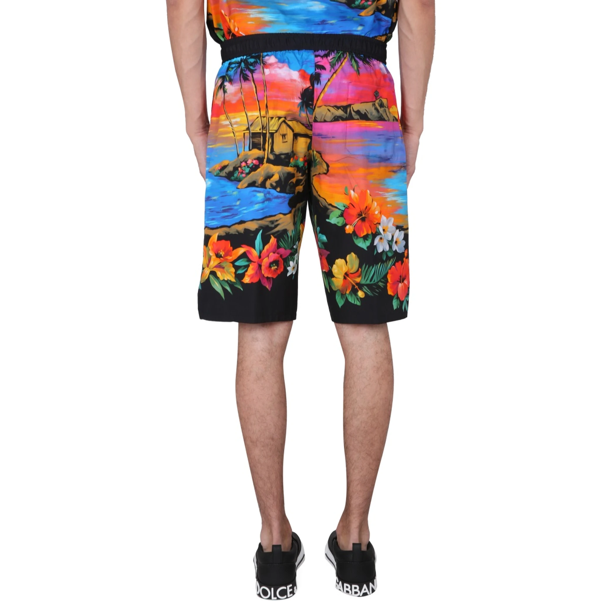 BERMUDA SHORTS WITH SUNSET PRINT
