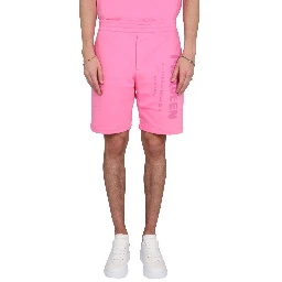BERMUDA SHORTS WITH GRAFFITI LOGO PRINT