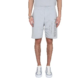 BERMUDA SHORTS WITH GRAFFITI LOGO PRINT