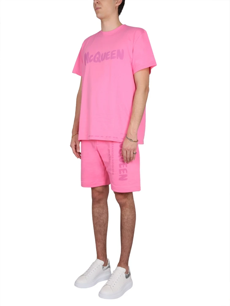 BERMUDA SHORTS WITH GRAFFITI LOGO PRINT alternative