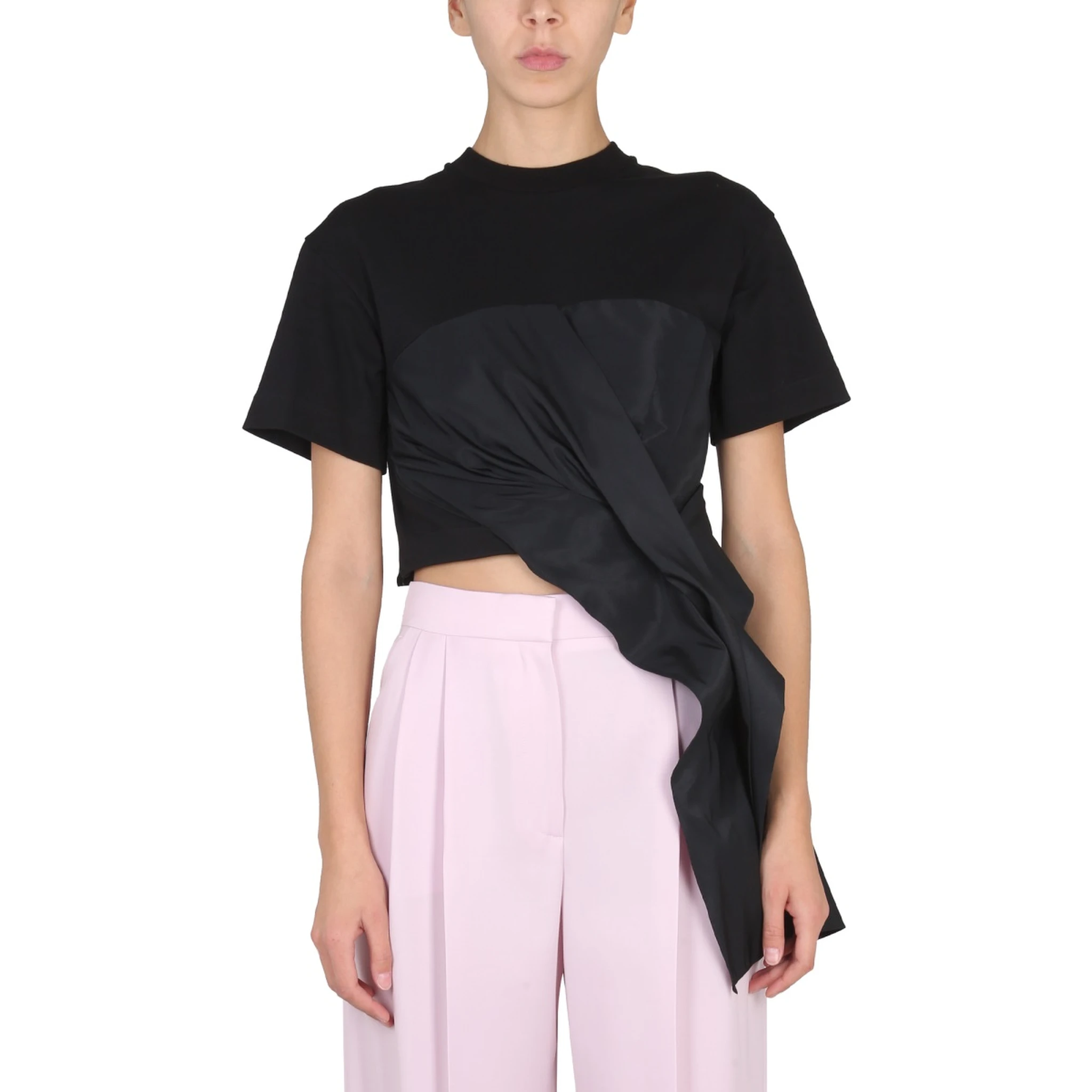 DRAPED HYBRID T-SHIRT