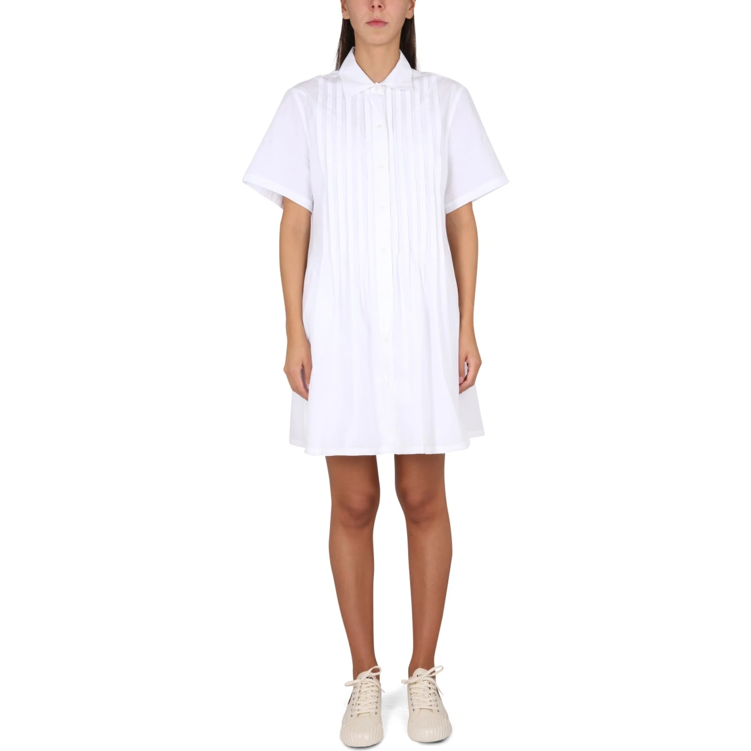PLEATED CHEMISE DRESS
