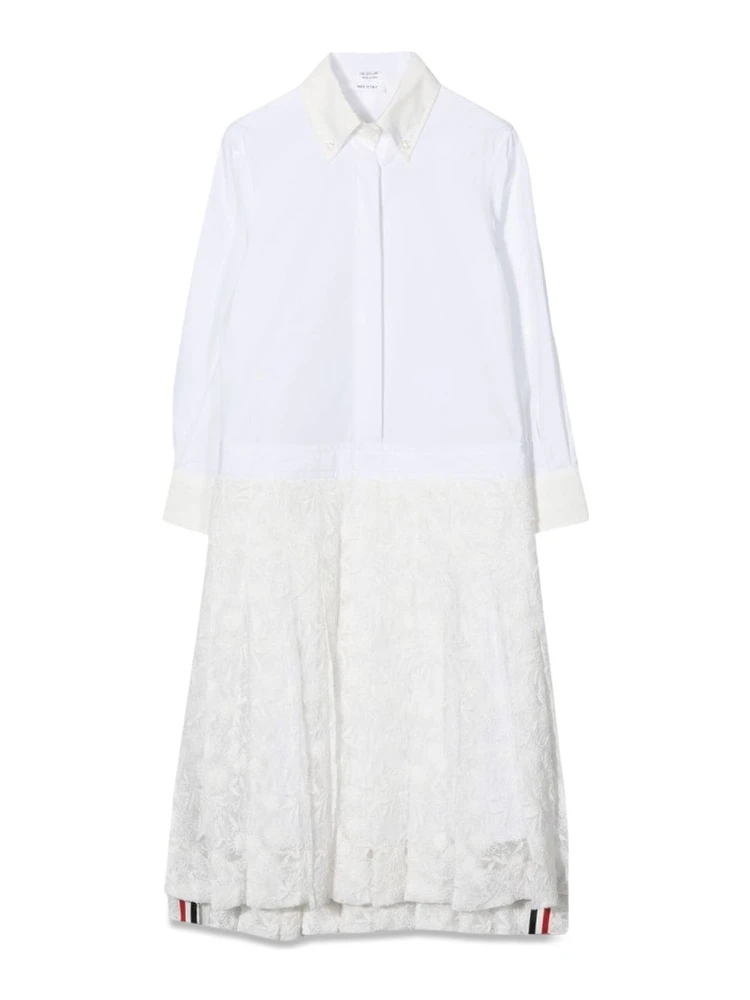 pleated bottom shirtdress