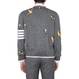 CARDIGAN WITH BIRDS AND BEES INLAYS