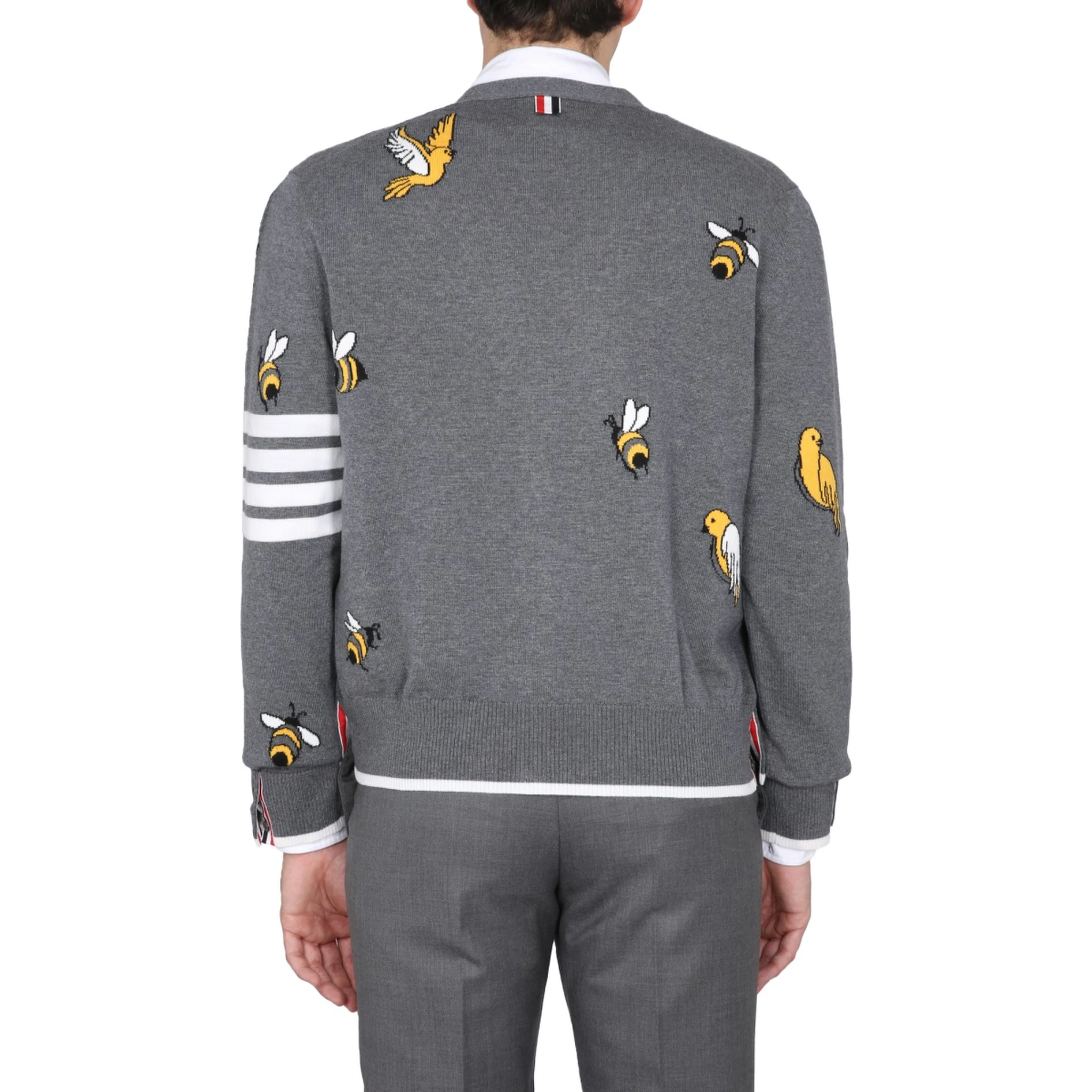 CARDIGAN WITH BIRDS AND BEES INLAYS