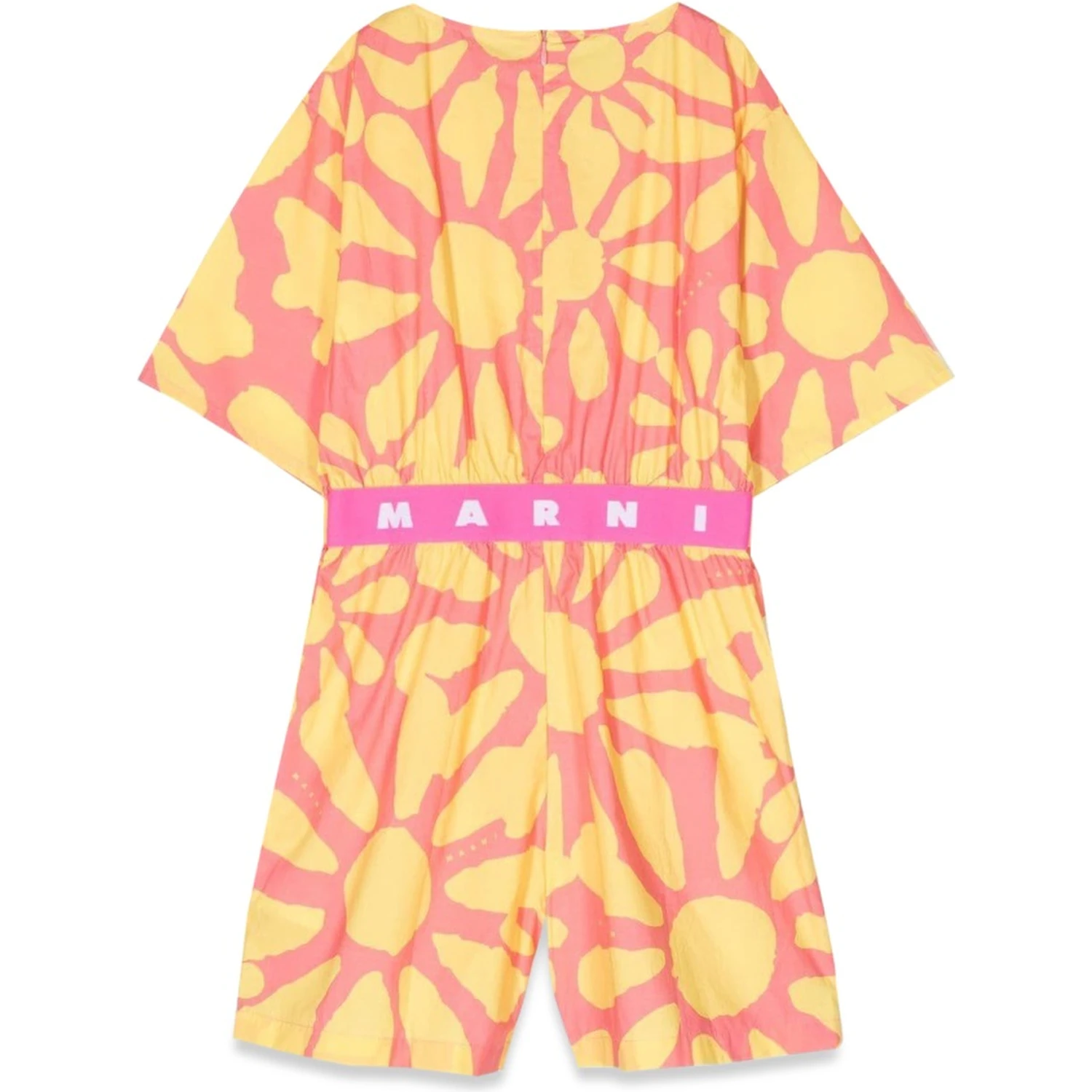 mc jumpsuit and patterned shorts