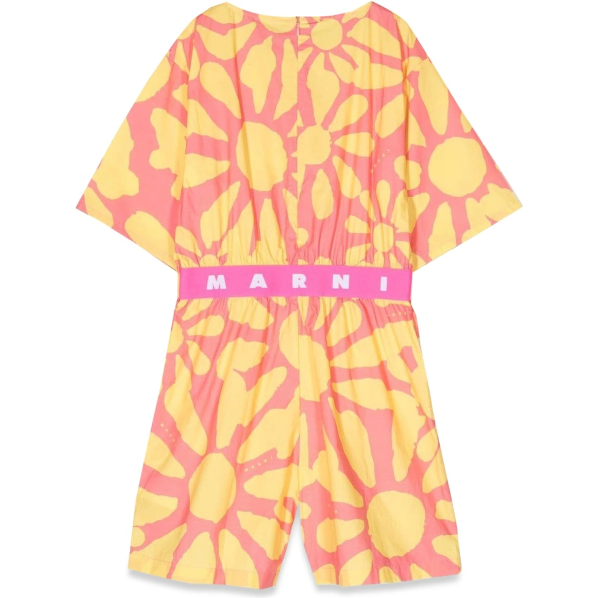 mc jumpsuit and patterned shorts
