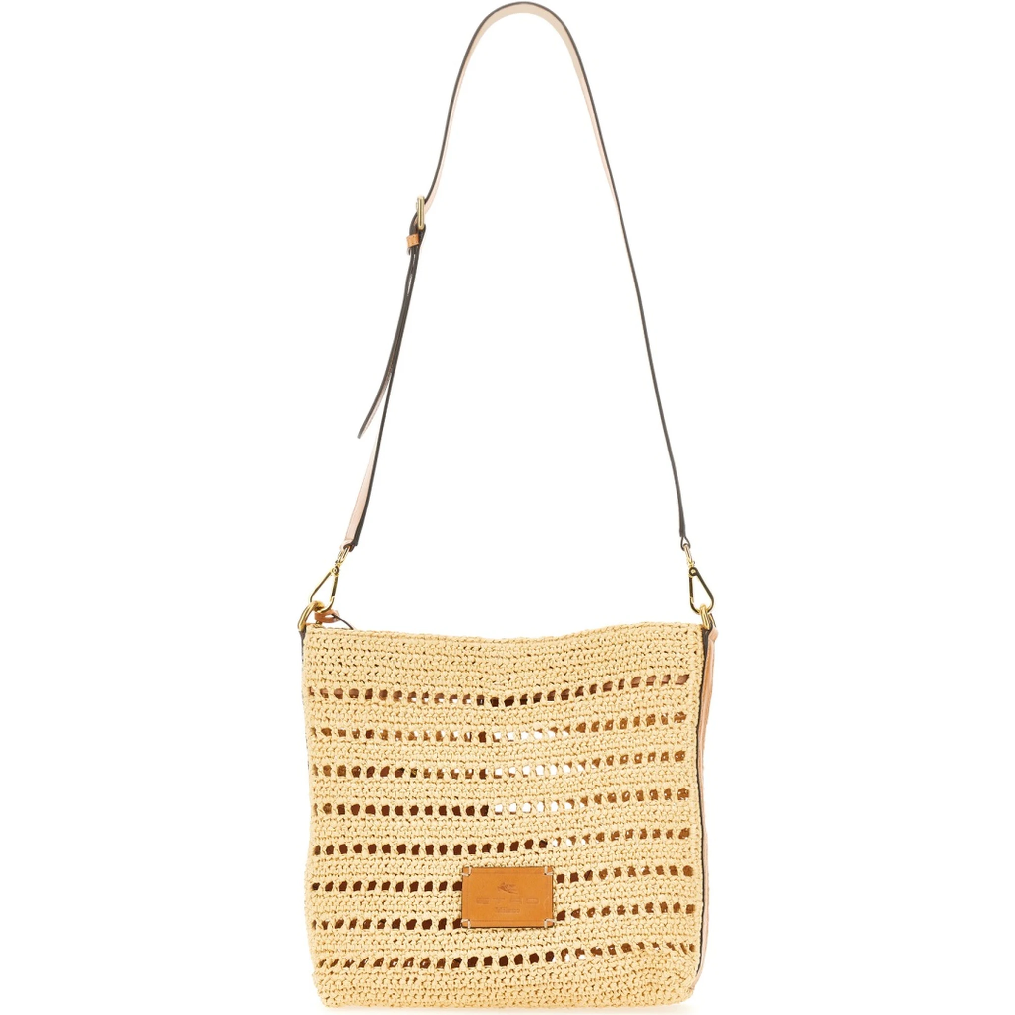 PERFORATED RAFFIA SHOULDER BAG