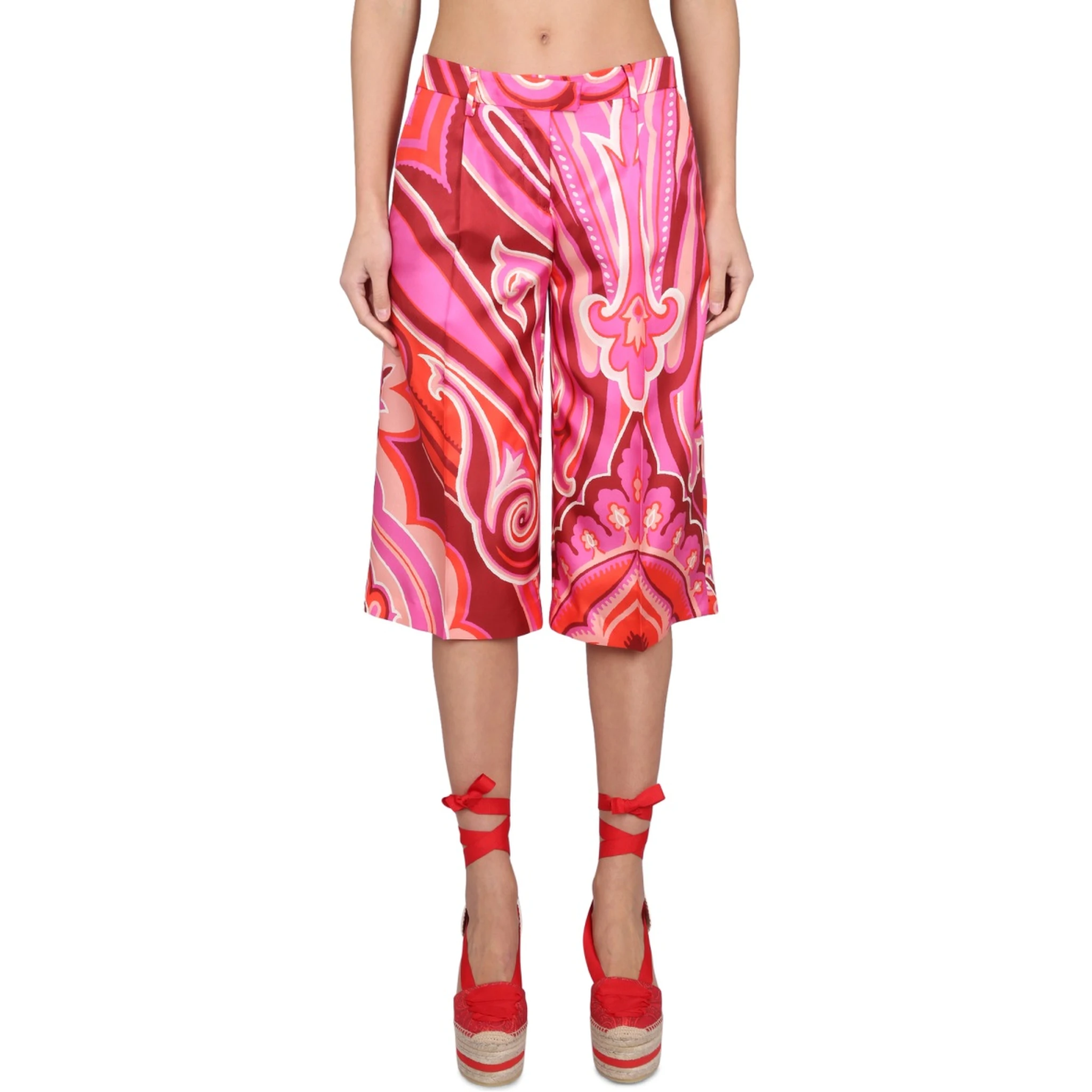 SILK AND COTTON BERMUDA SHORTS
