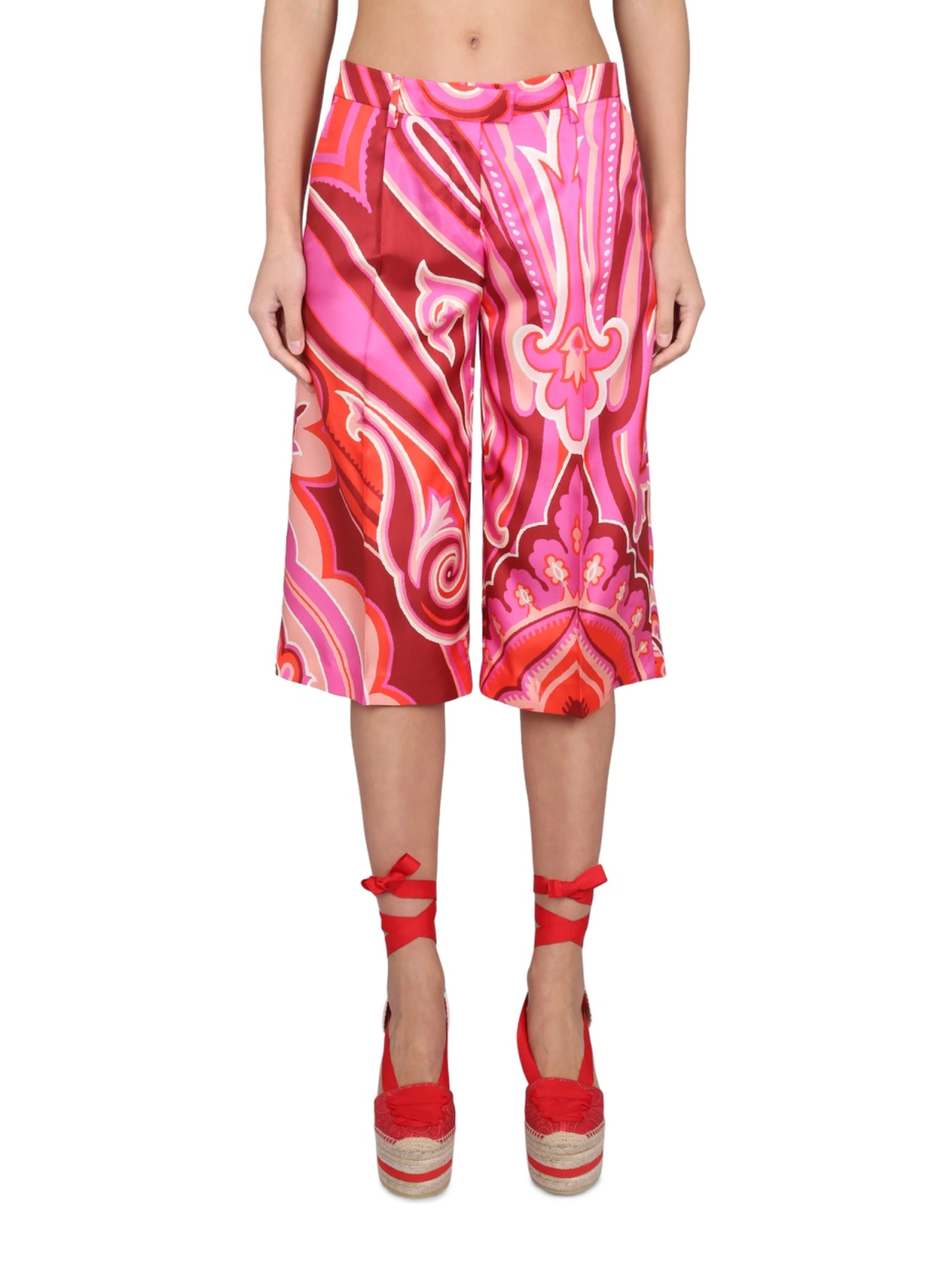 SILK AND COTTON BERMUDA SHORTS