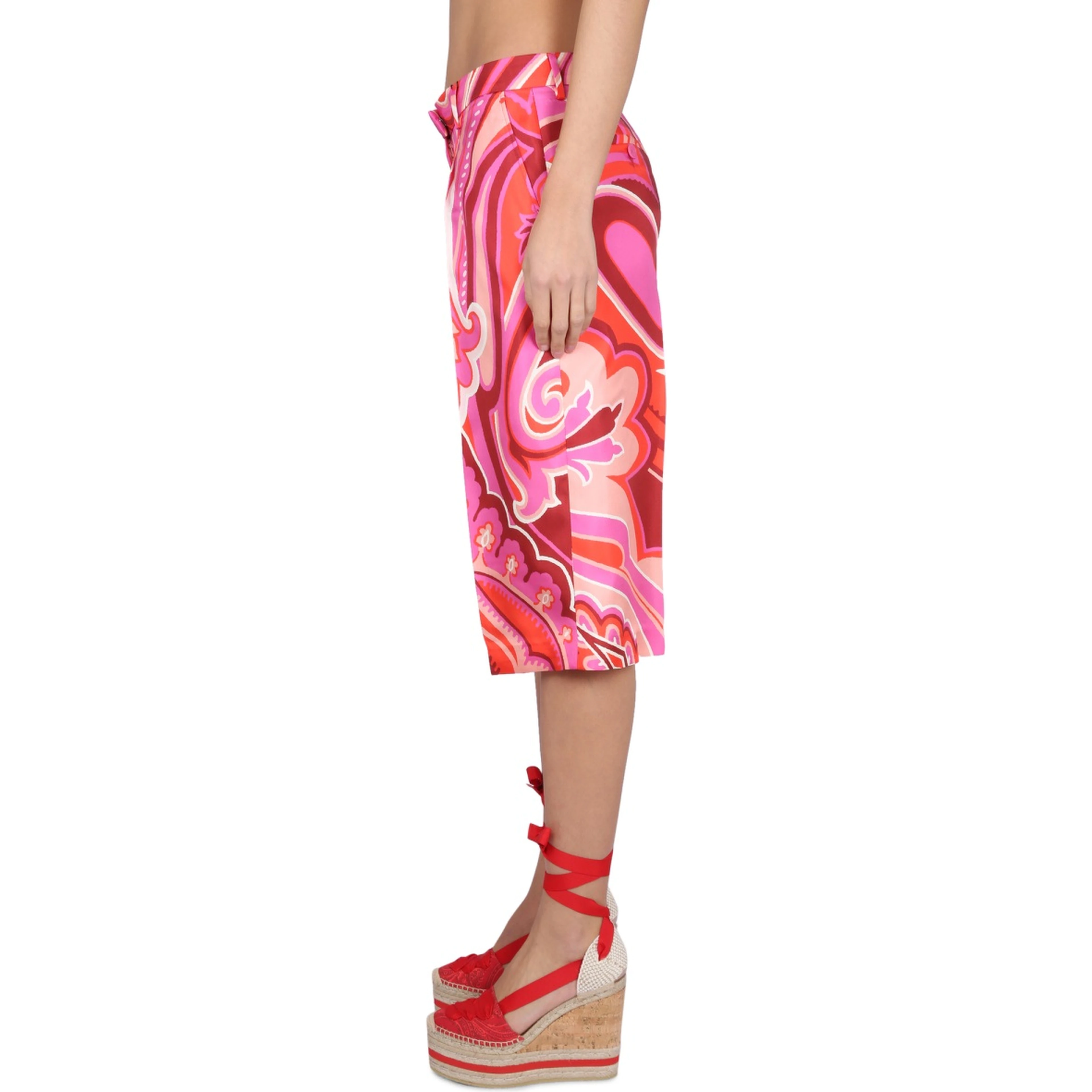 SILK AND COTTON BERMUDA SHORTS