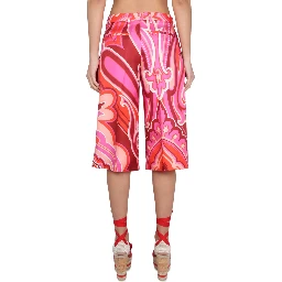 SILK AND COTTON BERMUDA SHORTS