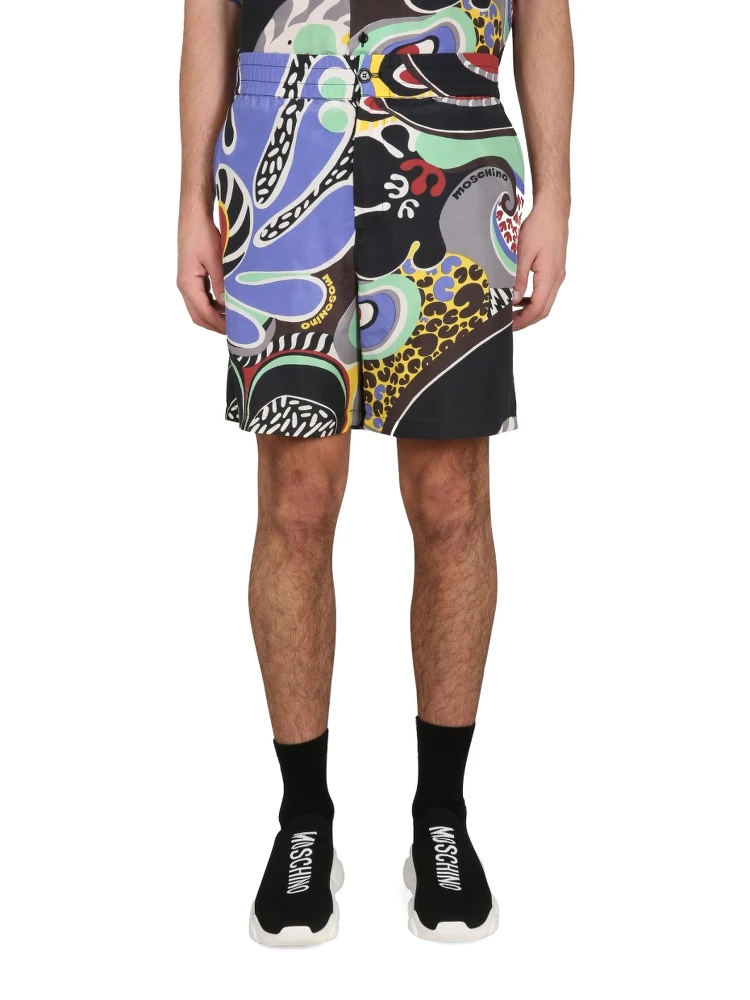 PSYCHEDELIC PRINT BERMUDA SHORTS