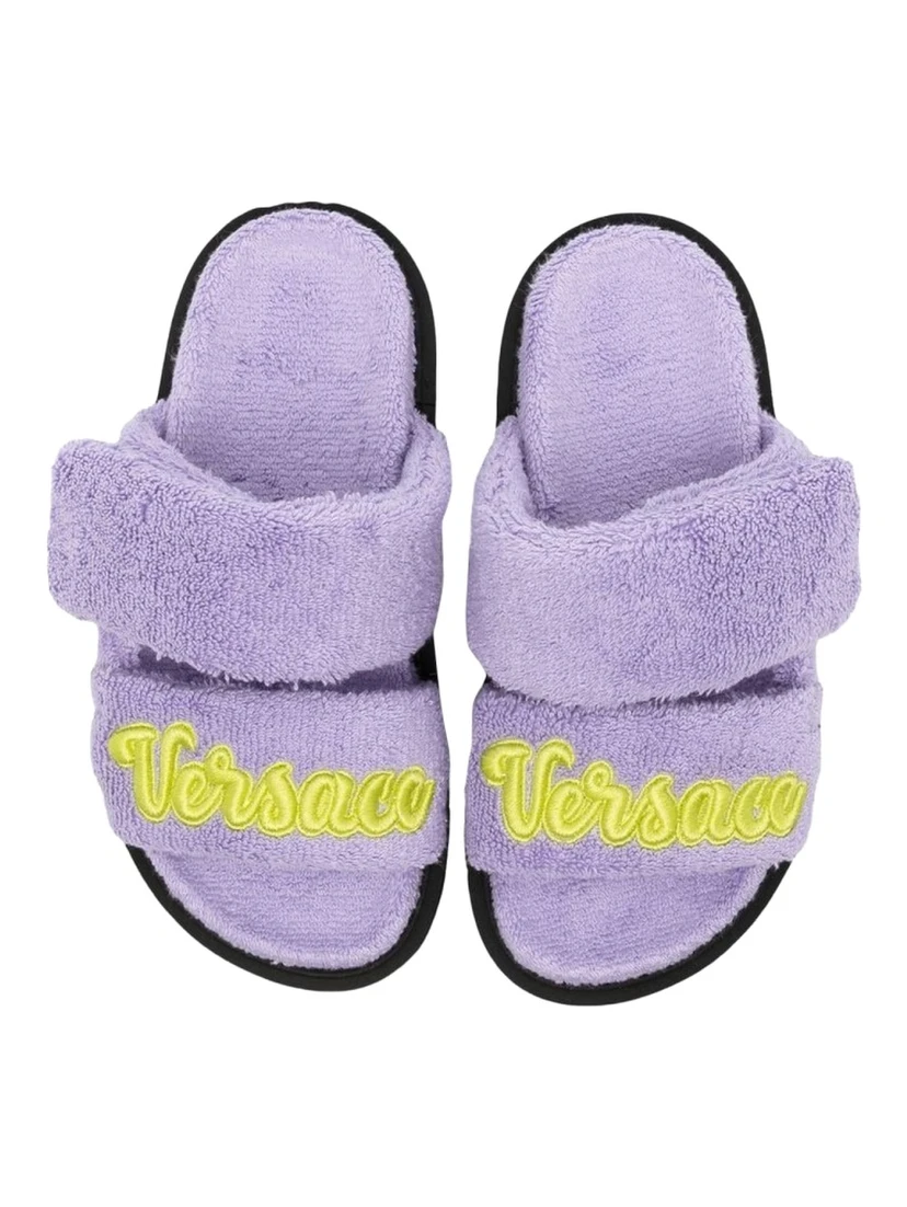 terry slipper and embroidery