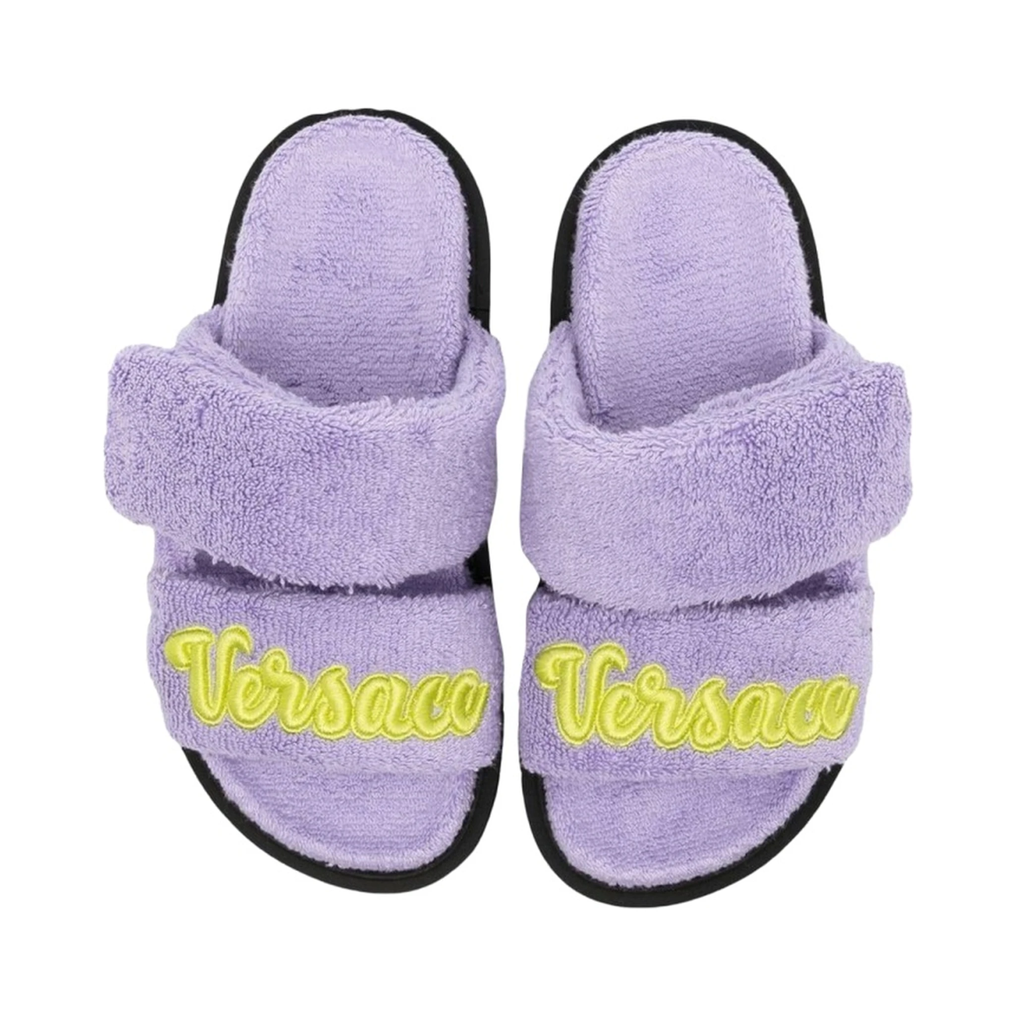 terry slipper and embroidery