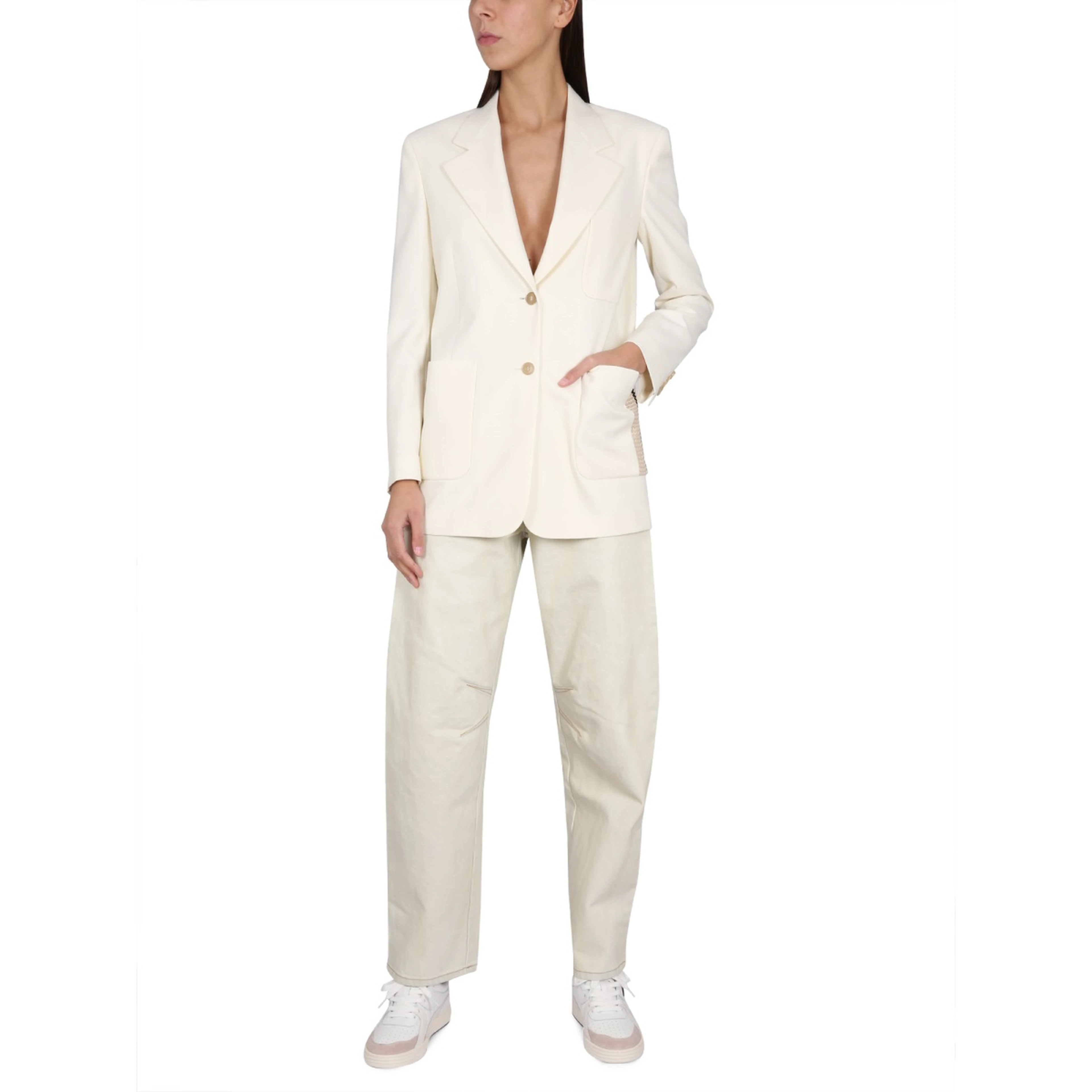 BLAZER WITH KNIT DETAIL