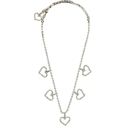 CRYSTAL NECKLACE WITH HEART PENDANTS