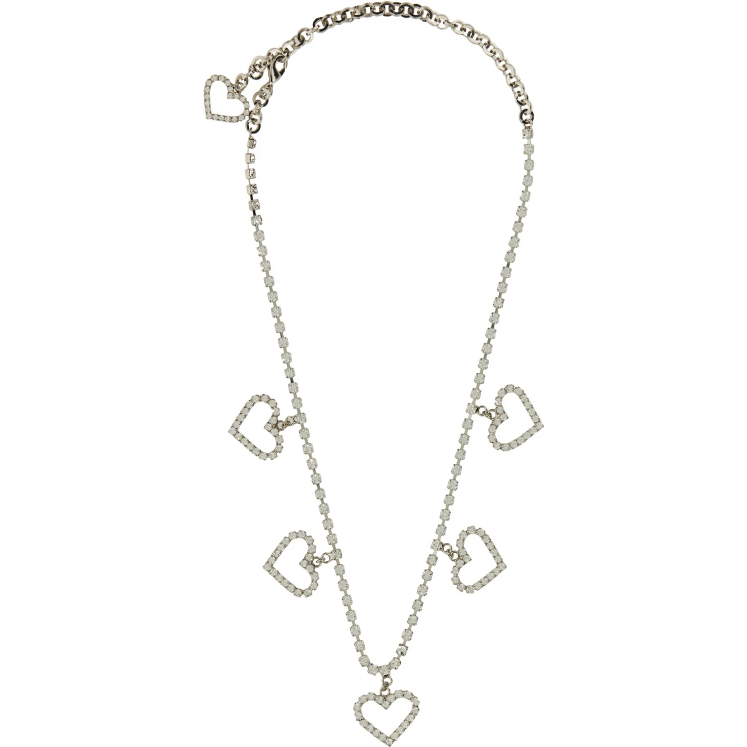 CRYSTAL NECKLACE WITH HEART PENDANTS